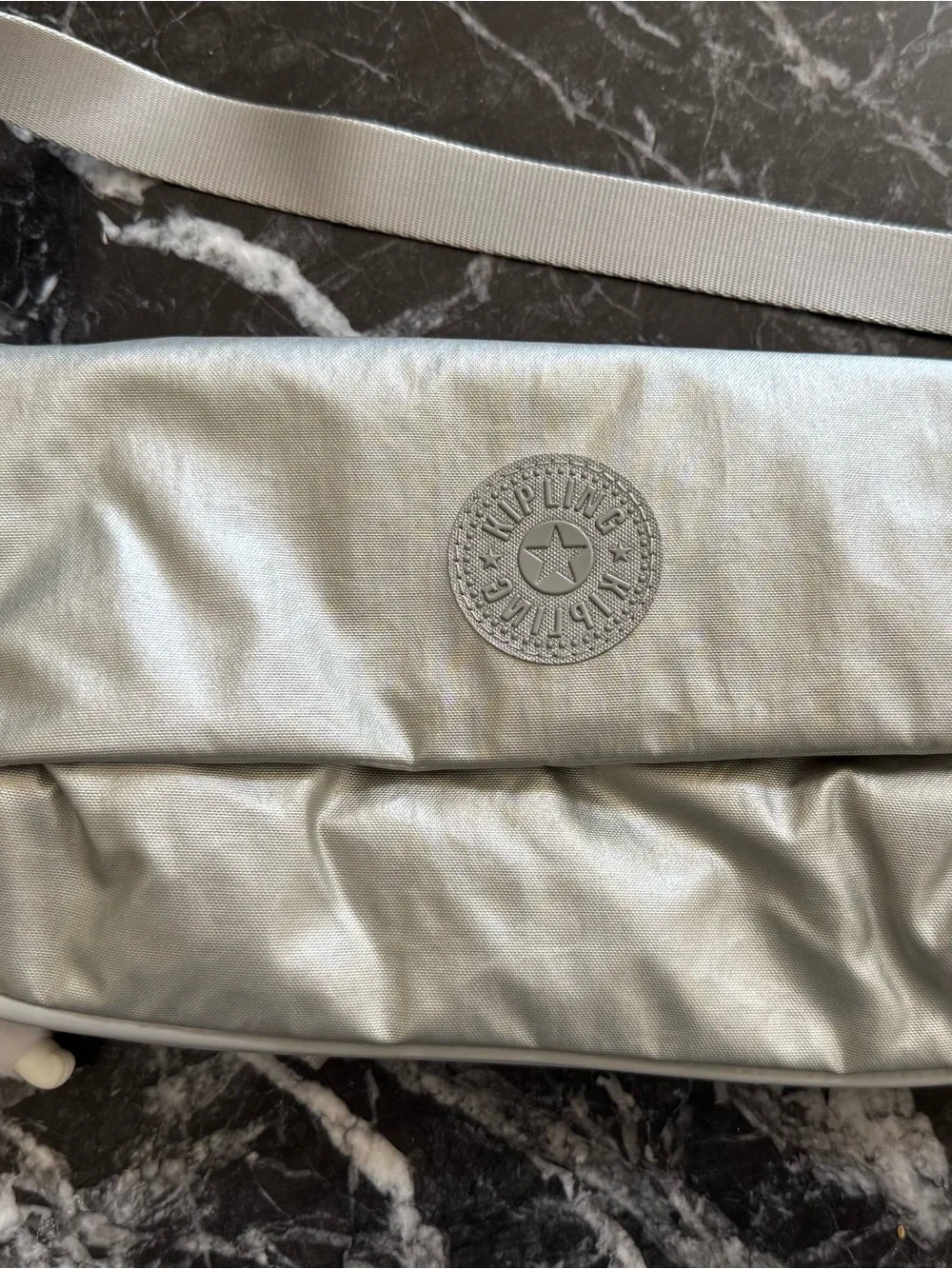 Kipling Metallic Light Silver Crossbody Bag